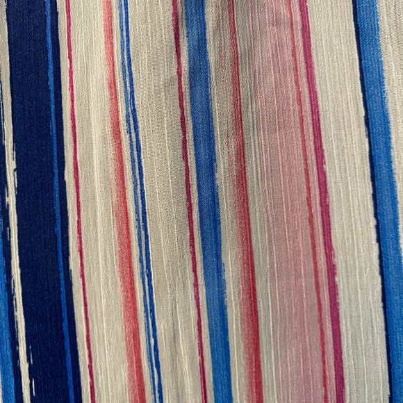 KUT From The Cloth Semi Sheer Jasmine Watercolor Striped Semi Sheer Blouse - Picture 14 of 16